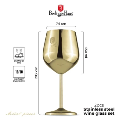 Berlingerhaus Sklenice na víno sada 2 ks 400 ml zlatá