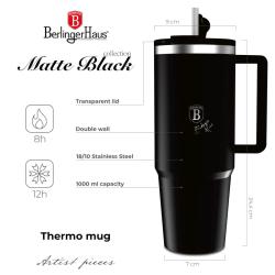Berlingerhaus Termohrnek s dvojitou stěnou BerlingerCup 1 l Matte Black Collection