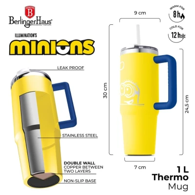 Berlingerhaus Termohrnek Tumbler 1 l žlutý kolekce MIMONI