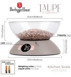 Berlingerhaus Váha kuchyňská s miskou Taupe Collection