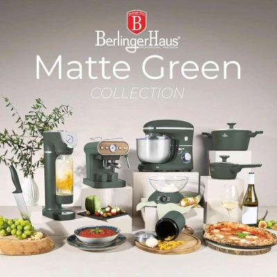 Berlingerhaus Výrobník sody SODABAR + 2 lahve Matte Green Collection