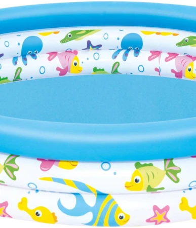 Bestway Bazén dětský nafukovací 3 komory korál 122x25cm kulatý 51009