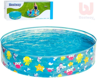 Bestway Bazén samostojný kulatý 122cm mořský svět 55028