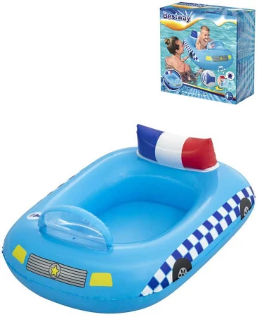Bestway Člun nafukovací auto policie 97x74cm do vody na baterie Zvuk 34153