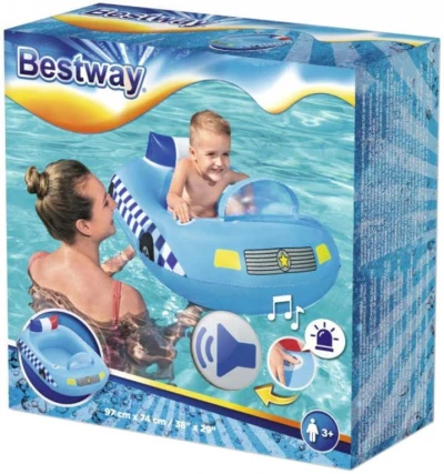 Bestway Člun nafukovací auto policie 97x74cm do vody na baterie Zvuk 34153