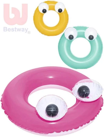 Bestway Kruh dětský nafukovací 61cm s očima plavací kolo do vody Bestway Kruh dětský nafukovací 61cm s očima plavací kolo do vody