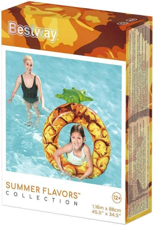 Bestway Kruh nafukovací ananas 116cm plavací kolo do vody 36121