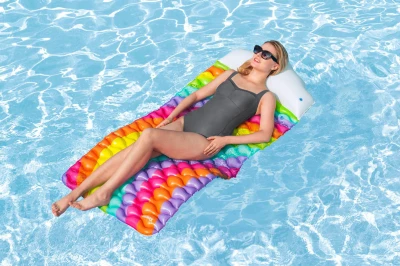 Bestway Lehátko nafukovací duhové 216x80cm matrace na vodu 44107