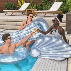 Bestway Nafukovací lehátko 43414 IRIDESCENT SHELL 185 x 114 cm perleťová