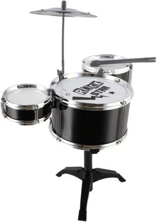 Bicí souprava dětská Rock Star set 3x buben na stojanu s činely plast