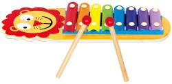 Bino Baby xylofon Lvíček 8 kláves 32cm duhový kov (hudební nástroje)