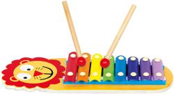 Bino Baby xylofon Lvíček 8 kláves 32cm duhový kov (hudební nástroje)