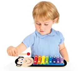 Bino Baby xylofon Opička 8 kláves 33cm duhový kov (hudební nástroje)