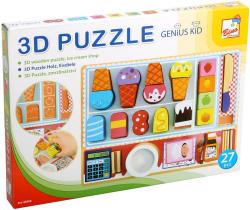 Bino DŘEVO 3D Puzzle skládačka Zmrzlinářství 27 dílků (dřevěná hračka)