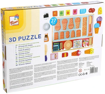 Bino DREVO 3D Puzzle skladačka Zmrzlinárstvo 27 dielikov (drevená hračka)