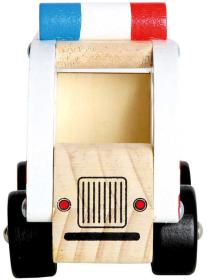 Bino DŘEVO Auto baby ambulance sanitka volný chod (dřevěná hračka)