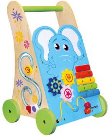 Bino DŘEVO Chodítko Activity baby s aktivitami a xylofonem FSC 100%