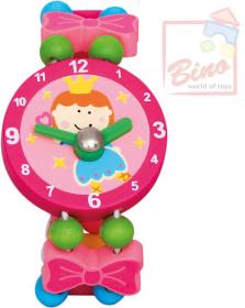 Bino DŘEVO Hodinky dětské růžové Víla (dřevěná hračka) Bino DŘEVO Hodinky dětské růžové Víla (dřevěná hračka)