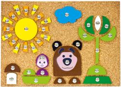 Bino DŘEVO Hra s kladívkem Máša a medvěd zatloukačka na desce