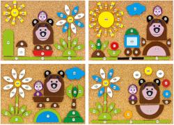 Bino DŘEVO Hra s kladívkem Máša a medvěd zatloukačka na desce