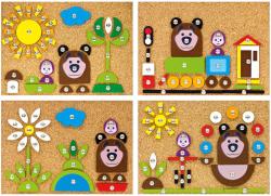 Bino DŘEVO Hra s kladívkem Máša a medvěd zatloukačka na desce