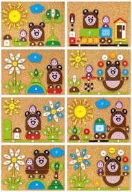 Bino DŘEVO Hra s kladívkem Máša a medvěd zatloukačka na desce