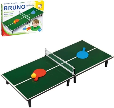 Bino DŘEVO Hra Stolní tenis malý ping-pong na stůl (společenská hra)
