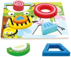 Bino DŘEVO Puzzle vkládací rybník 9 dílků 3D (dřevěná hračka)