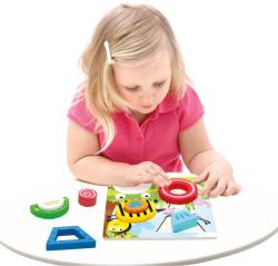 Bino DŘEVO Puzzle vkládací rybník 9 dílků 3D (dřevěná hračka)