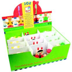 Bino DŘEVO Stojánek na kartáček přesýpací (dřevěná hračka)