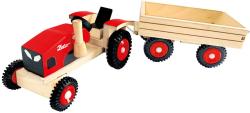 Bino DŘEVO Traktor Zetor set s vlečkou (dřevěná hračka)