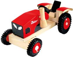 Bino DŘEVO Traktor Zetor set s vlečkou (dřevěná hračka)