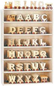 Bino DŘEVO Vagónek písmeno M doplněk k vláčku s abecedou