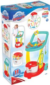 Bino Lékařský vozík 32x48x36cm + dětské lékařské potřeby plast