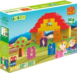 BiOBUDDi Stavebnice BIBA Boerderij farma 31 dílků s nálepkami