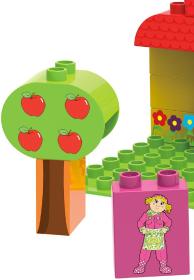 BiOBUDDi Stavebnice BIBA Boerderij farma 31 dílků s nálepkami