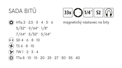 Bit nástavec sada 33díl. S2 speciál FESTA