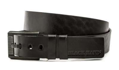 Black Hand 120-98 pánský černý kožený opasek šíře 38 mm Black Hand 120-98 pánský černý kožený opasek šíře 38 mm