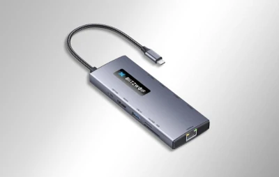 BlitzWolf BW-NEW TH8 stříbrný 10v1 USB-C hub s napájením