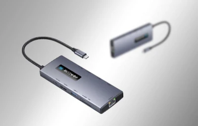 BlitzWolf BW-NEW TH8 stříbrný 10v1 USB-C hub s napájením