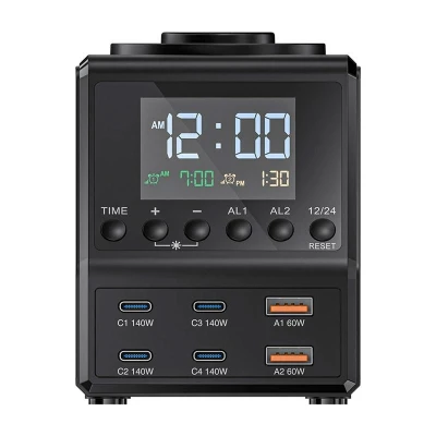 Blitzwolf Budík BW-FW10 s nabíječkou 2xUSB-A, 4xUSB-C, 240W