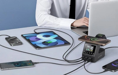 Blitzwolf Budík BW-FW10 s nabíječkou 2xUSB-A, 4xUSB-C, 240W