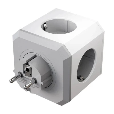 BlitzWolf BW-EC2 bílo-šedá 8v1 napájecí kostka (4x AC/2x USB-A/2x USB-C)