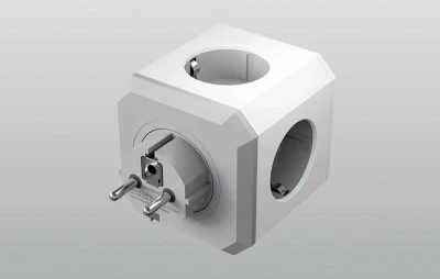 BlitzWolf BW-EC2 bílo-šedá 8v1 napájecí kostka (4x AC/2x USB-A/2x USB-C)