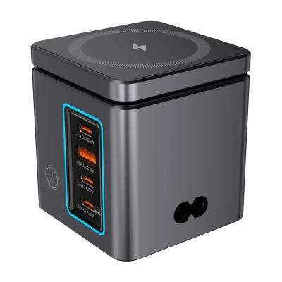 BlitzWolf BW-i113 Max tmavě šedá GaN USB-A 3xUSB-C 105W síťová nabíječka