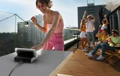 BlitzWolf BW-S27 160W černá síťová nabíječka s 2x USB-A, 4x USB-C a 15W bezdrátovým dobíjením