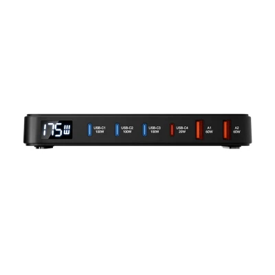 BlitzWolf BW-S30 černá 6 v 1 4xUSB-C + 2xUSB 175W nabíjecí stanice