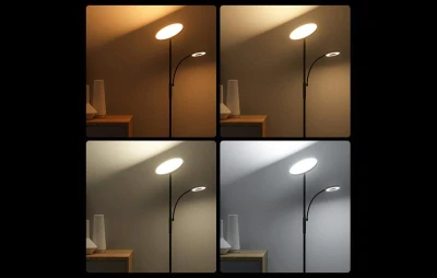 Blitzwolf Dvojitá stojací lampa s dálkovým ovládáním BlitzWill BWL-FL-0001, 36W (černá)