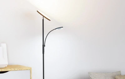 Blitzwolf Dvojitá stojací lampa s dálkovým ovládáním BlitzWill BWL-FL-0001, 36W (černá)
