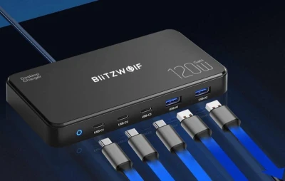 BlitzWolf BW-i100 černá 5v1 120W nabíjecí stanice
